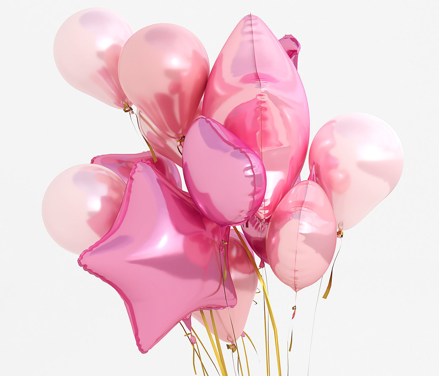 Party balloons 3D model_4