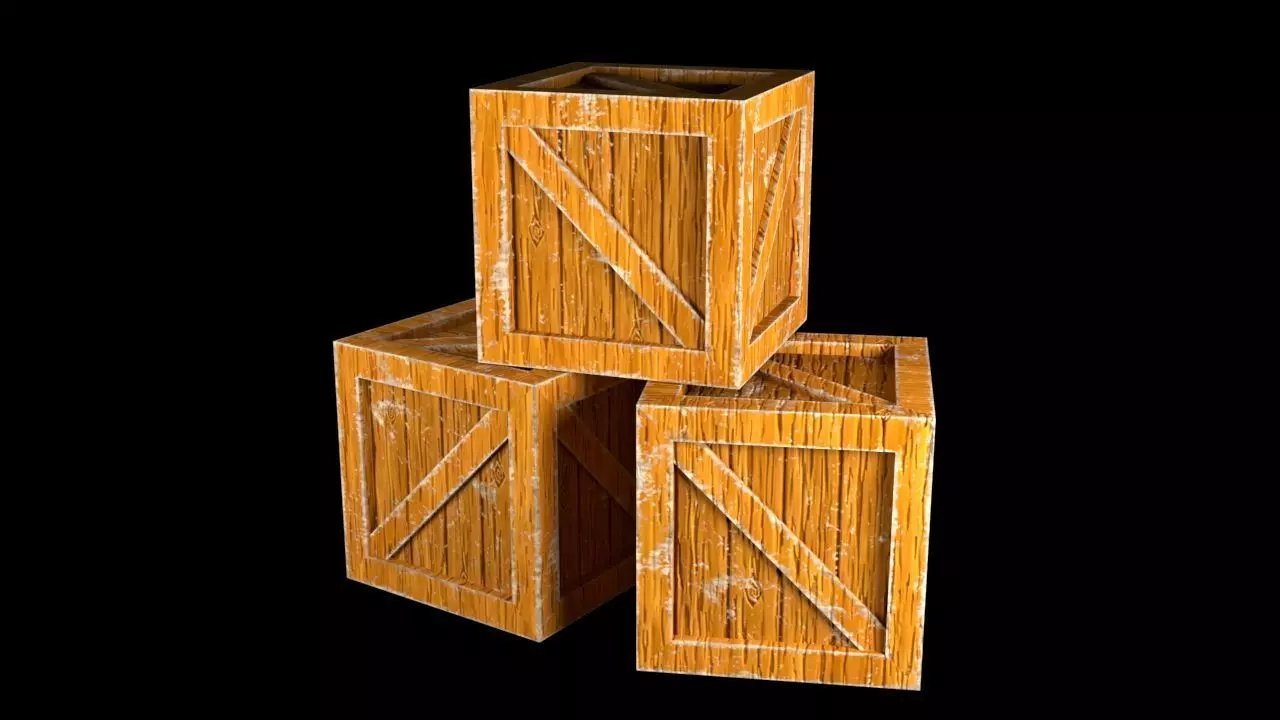 crate LP Low-poly 3D model