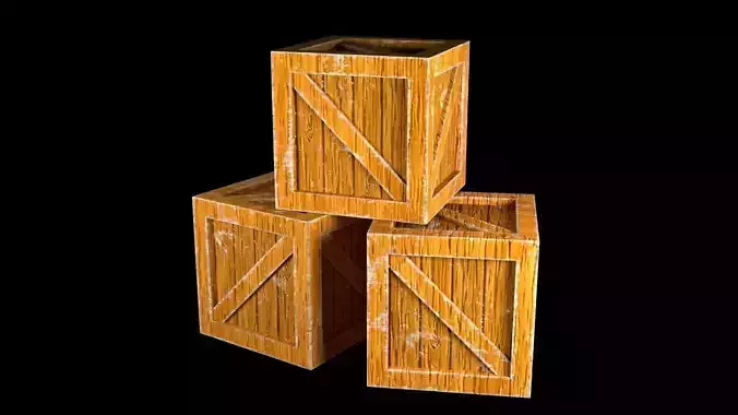 crate LP Low-poly 3D model