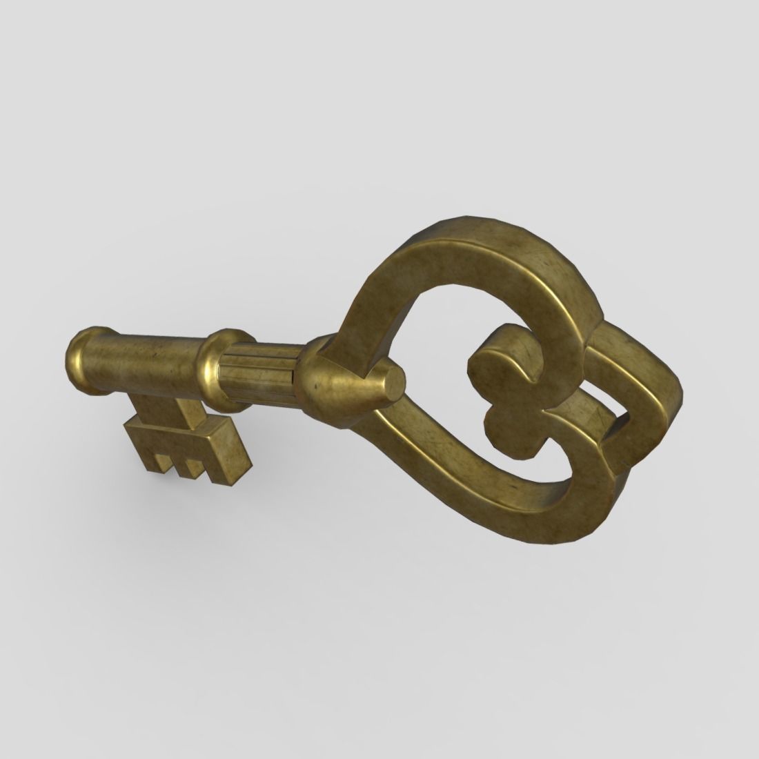 Key 2 golden Low-poly 3D model_4