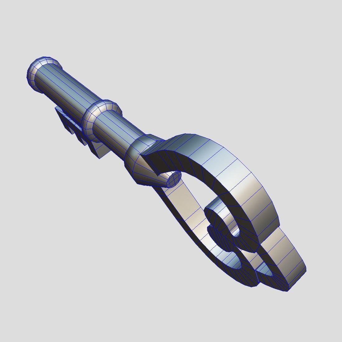 Key 2 golden Low-poly 3D model_7