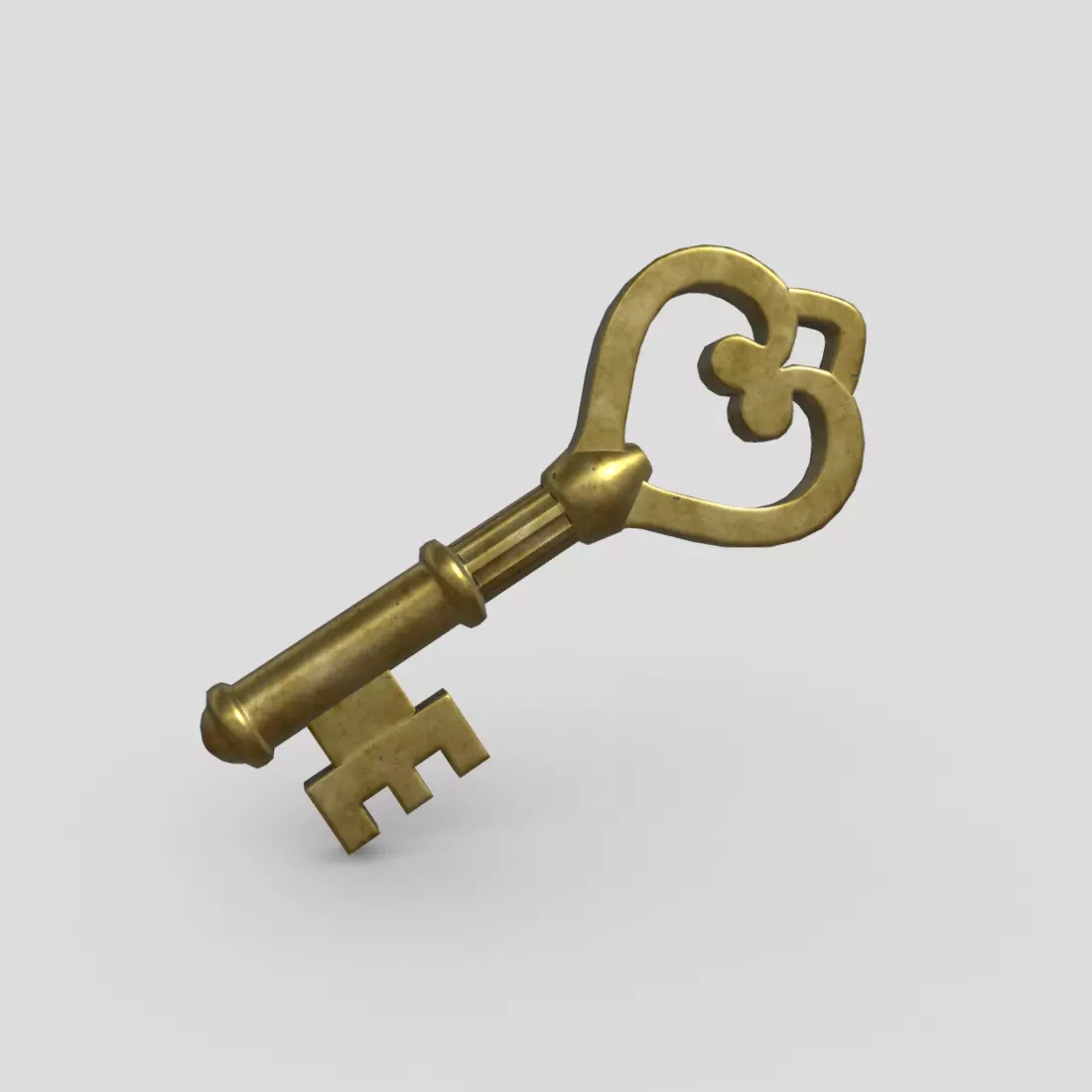 Key 2 golden Low-poly 3D model_0