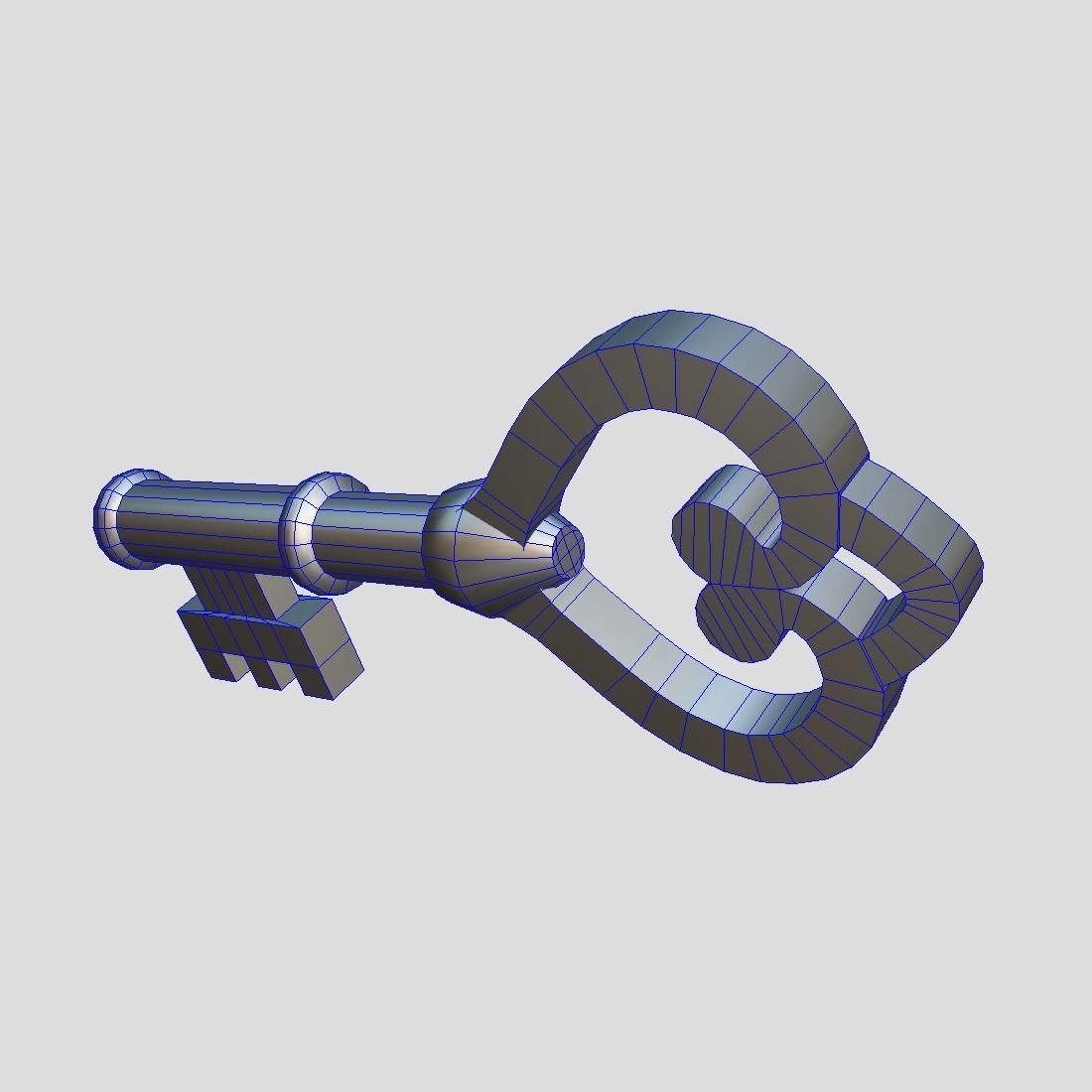 Key 2 golden Low-poly 3D model_5