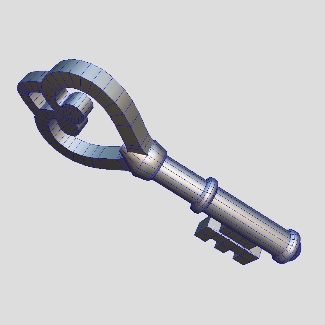 Key 2 golden Low-poly 3D model_9