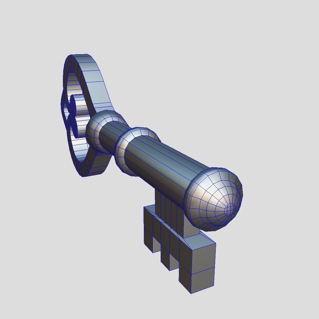 Key 2 golden Low-poly 3D model_11