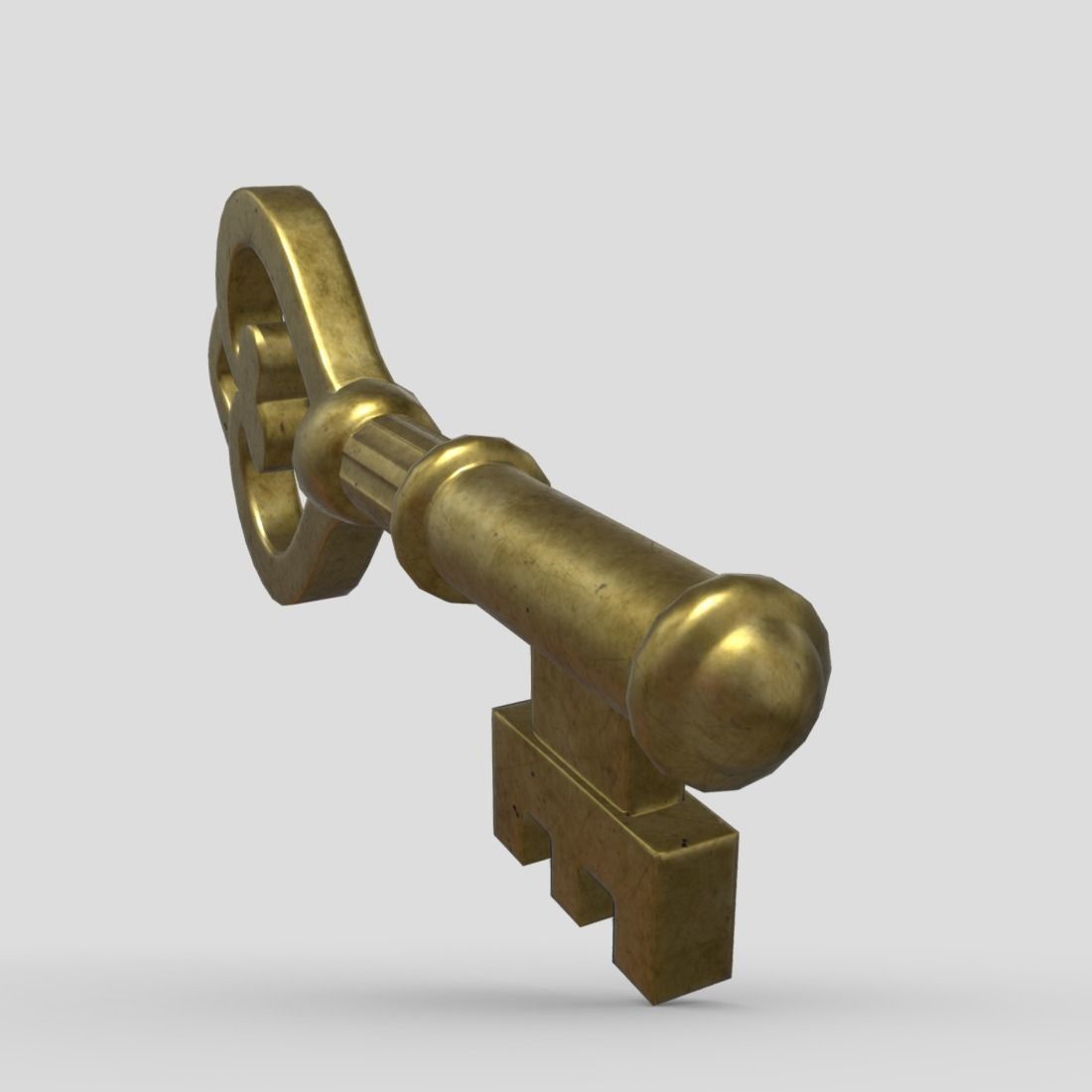 Key 2 golden Low-poly 3D model_10