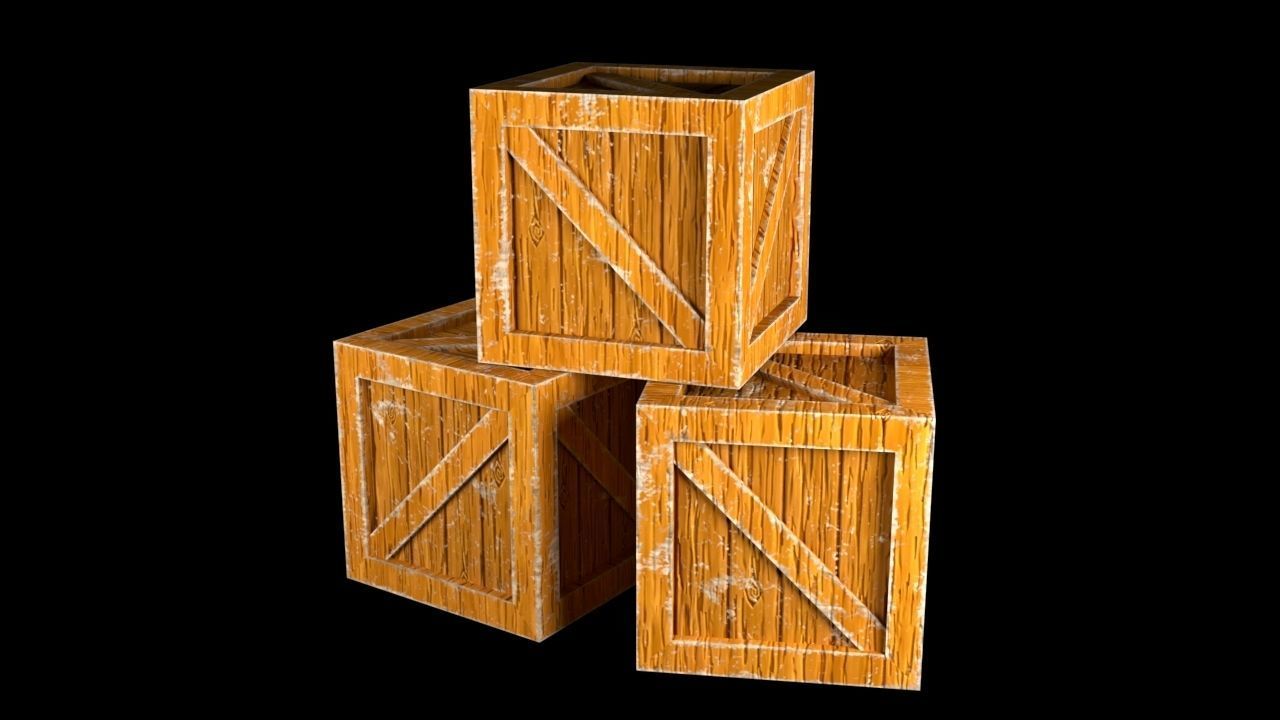 Low poly pack wooden barrel Low-poly 3D model_2