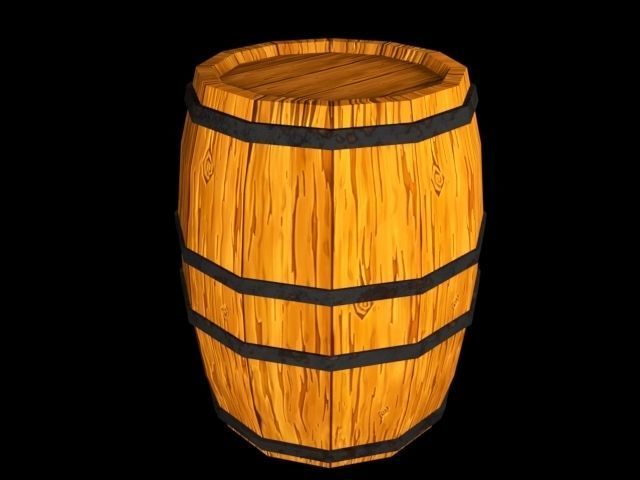 Low poly pack wooden barrel Low-poly 3D model_1