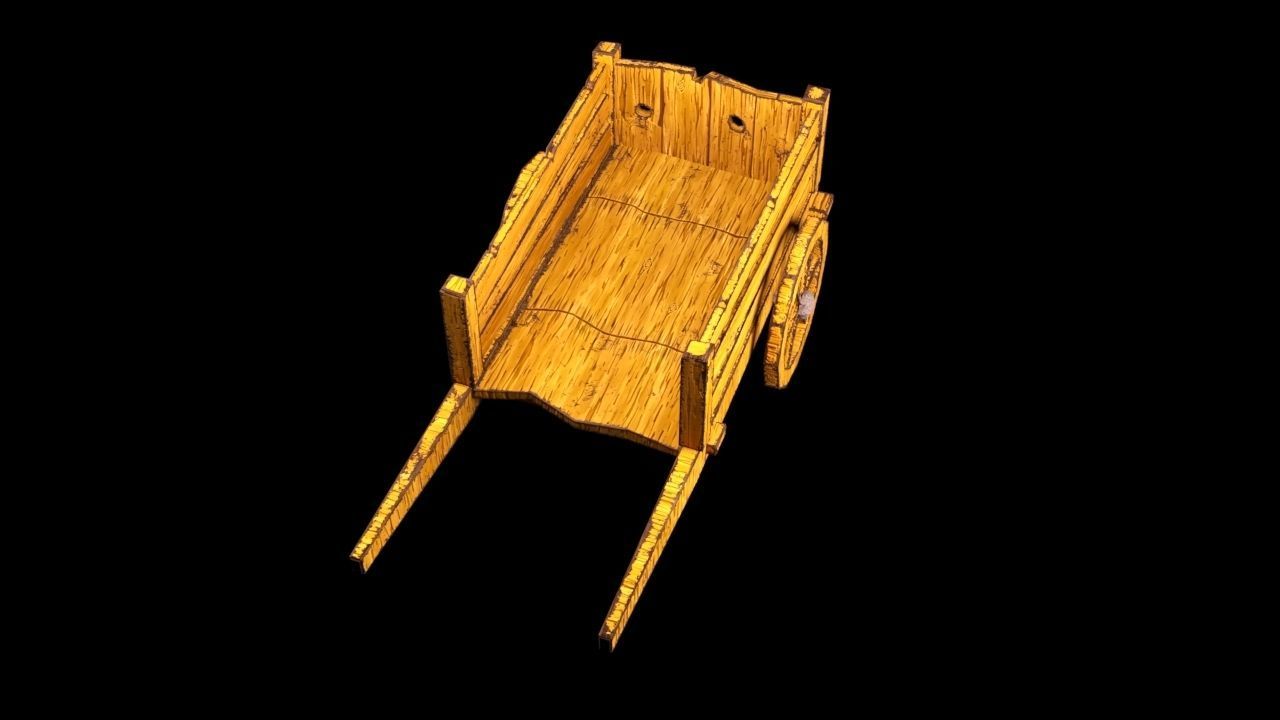 Low poly pack wooden barrel Low-poly 3D model_4