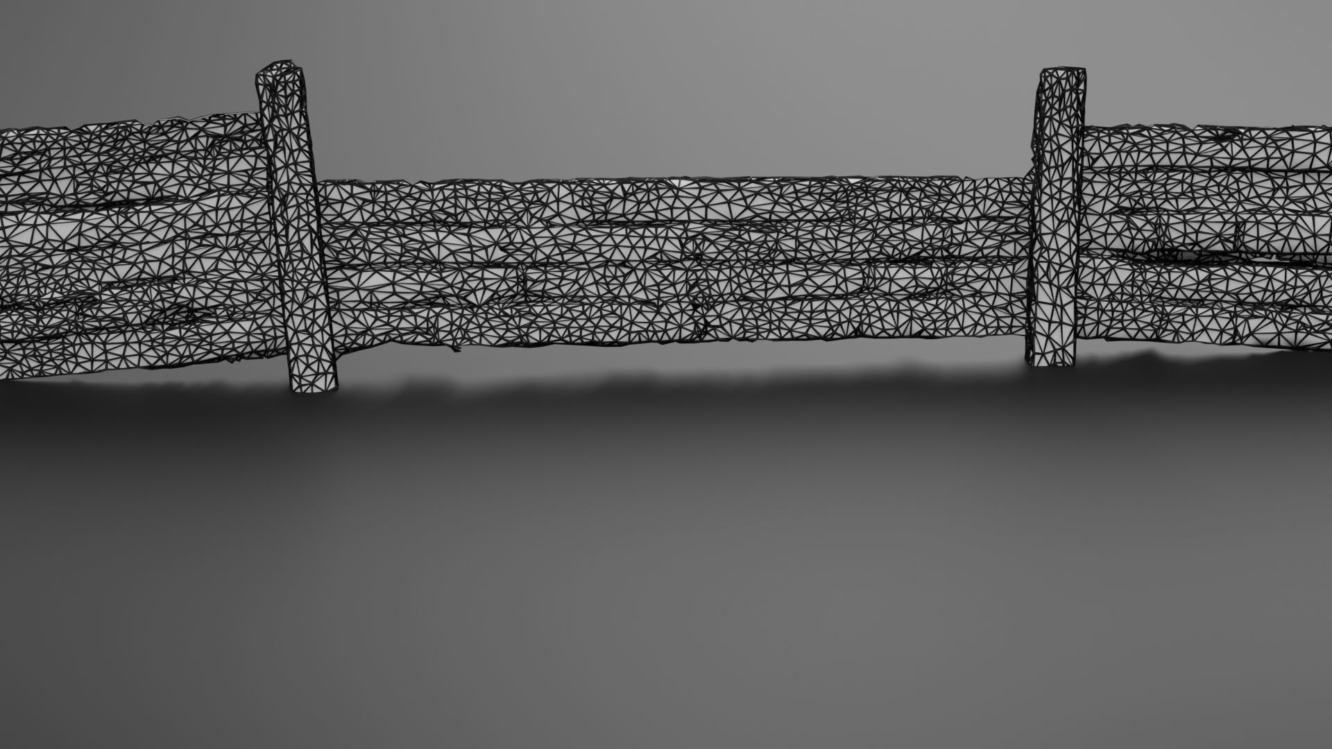 Wooden trench Low-poly 3D model_15