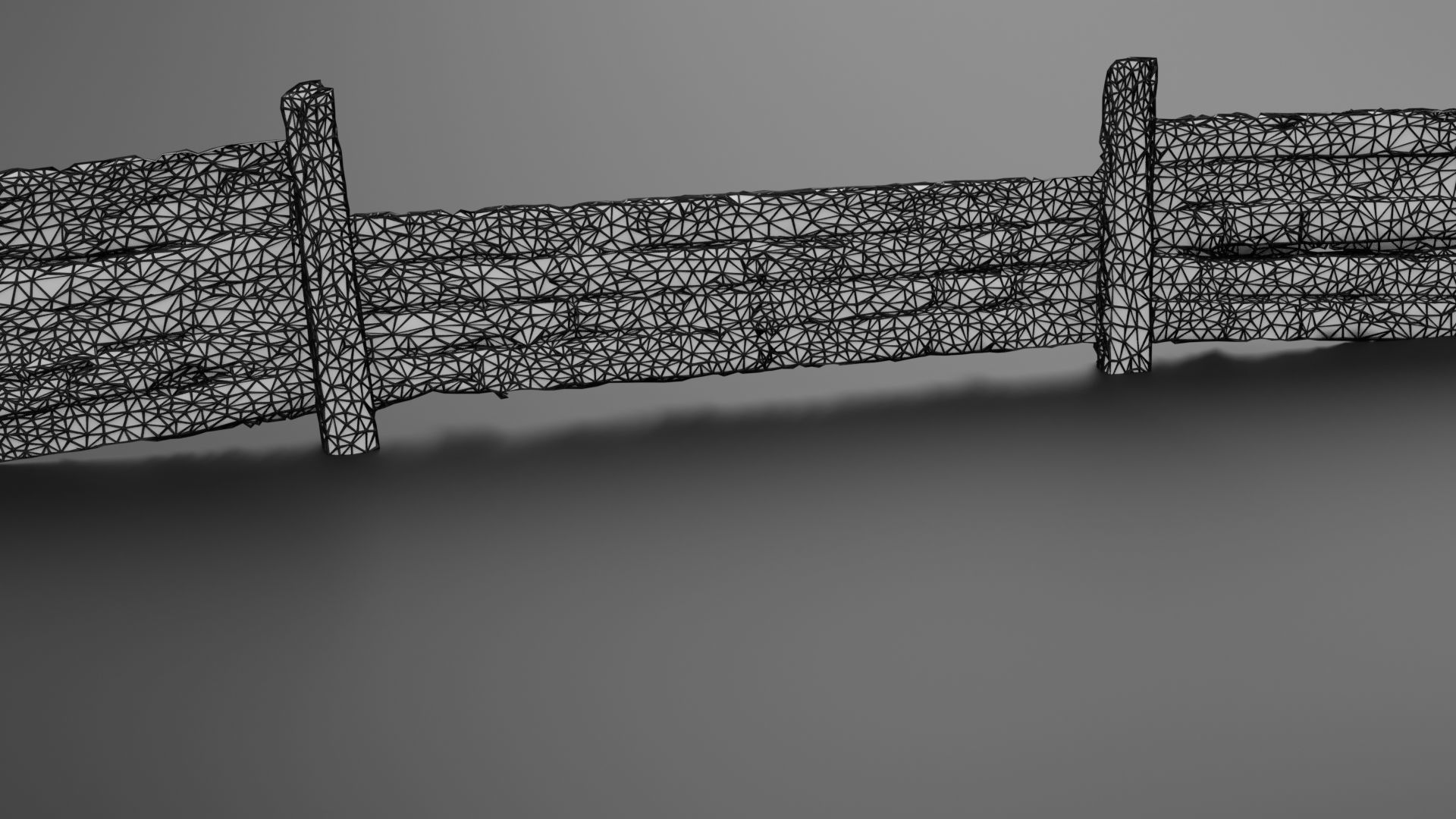 Wooden trench Low-poly 3D model_8