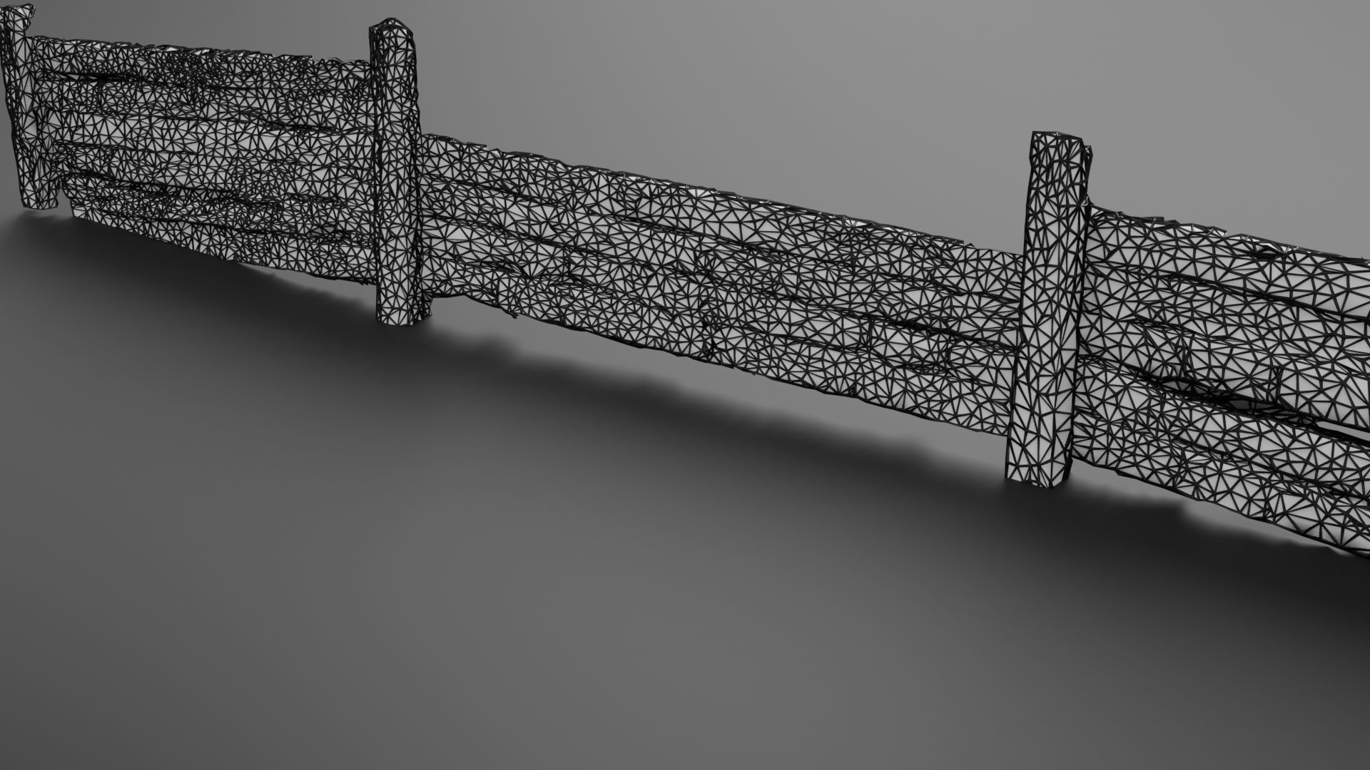 Wooden trench Low-poly 3D model_19