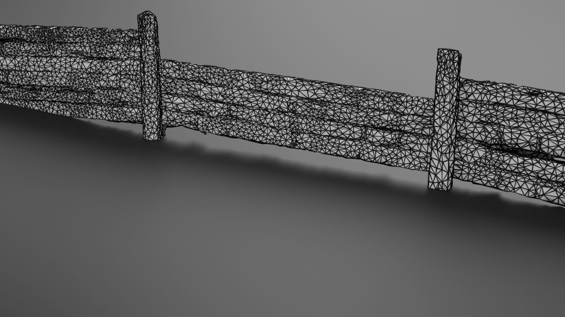 Wooden trench Low-poly 3D model_22