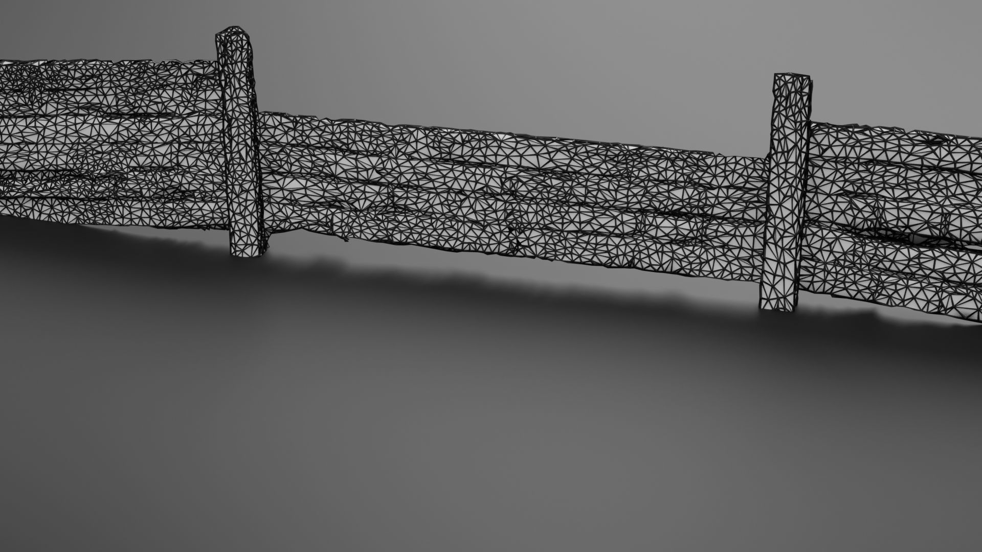 Wooden trench Low-poly 3D model_21