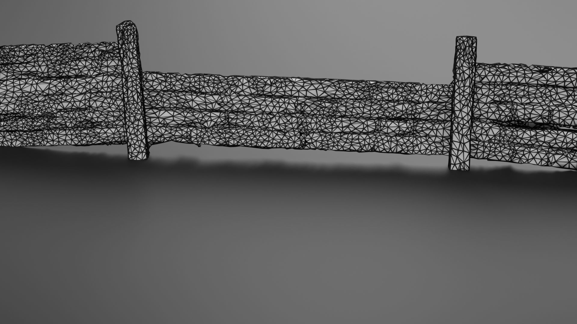 Wooden trench Low-poly 3D model_14