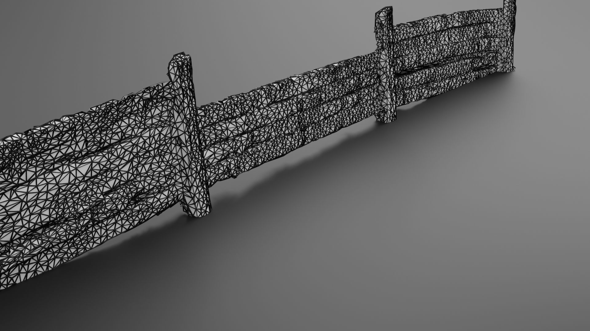 Wooden trench Low-poly 3D model_12