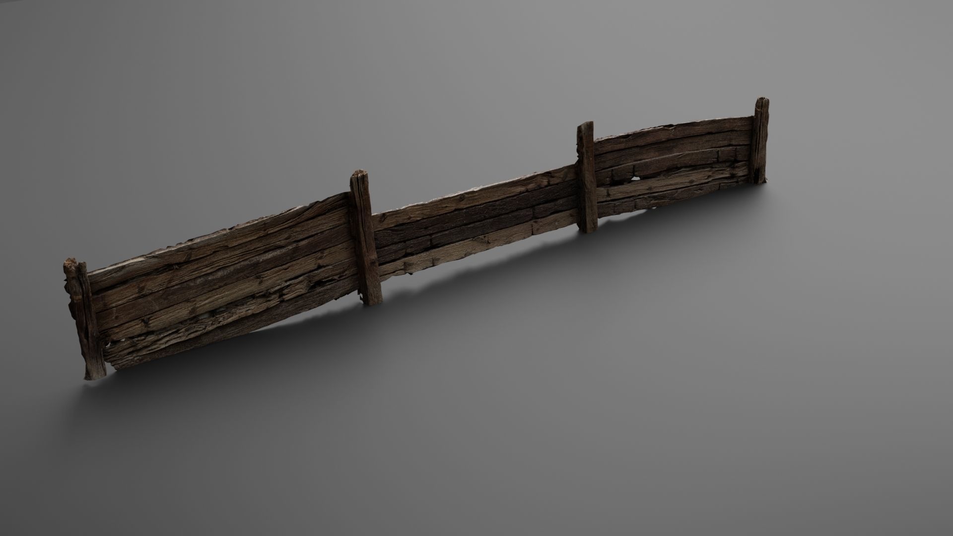 Wooden trench Low-poly 3D model_20