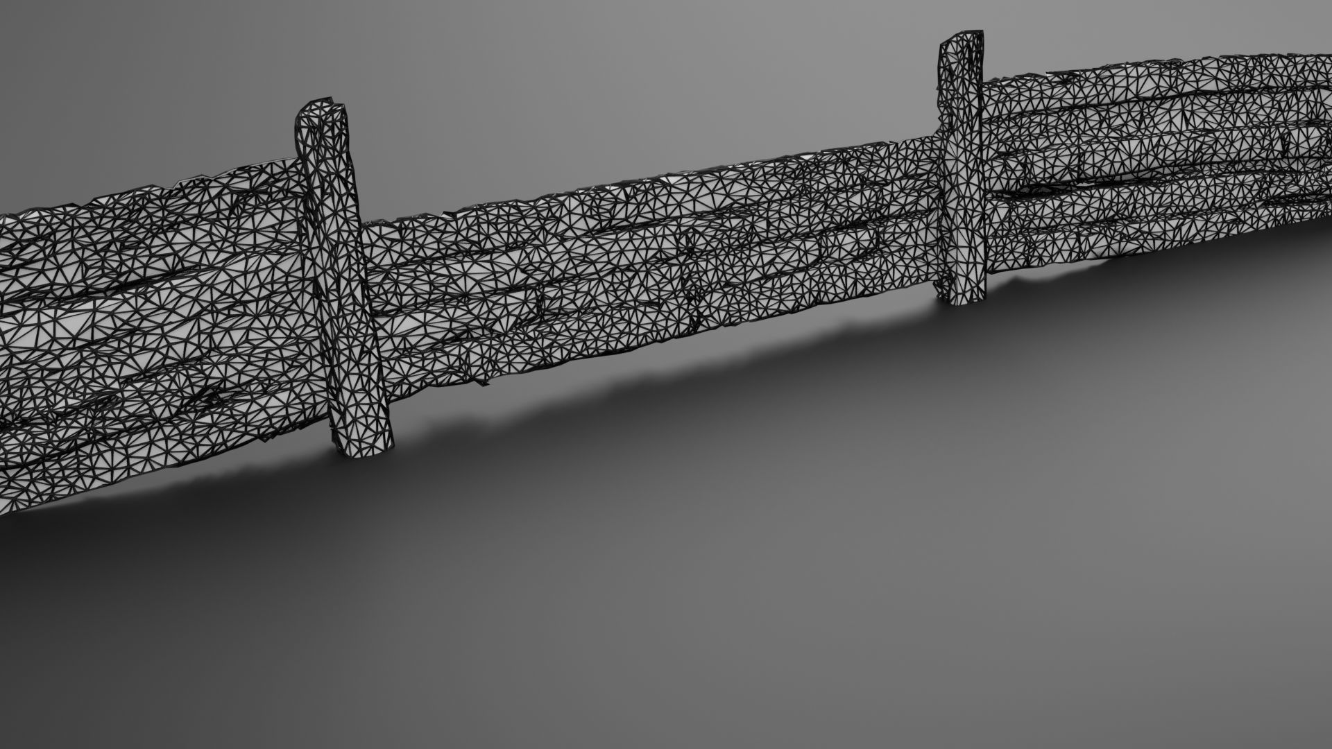 Wooden trench Low-poly 3D model_11