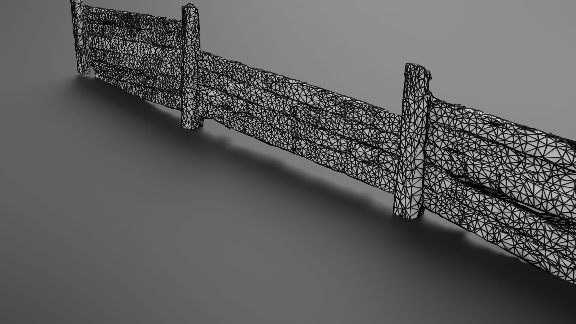 Wooden trench Low-poly 3D model_18