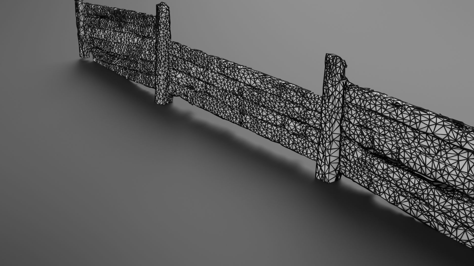 Wooden trench Low-poly 3D model_17