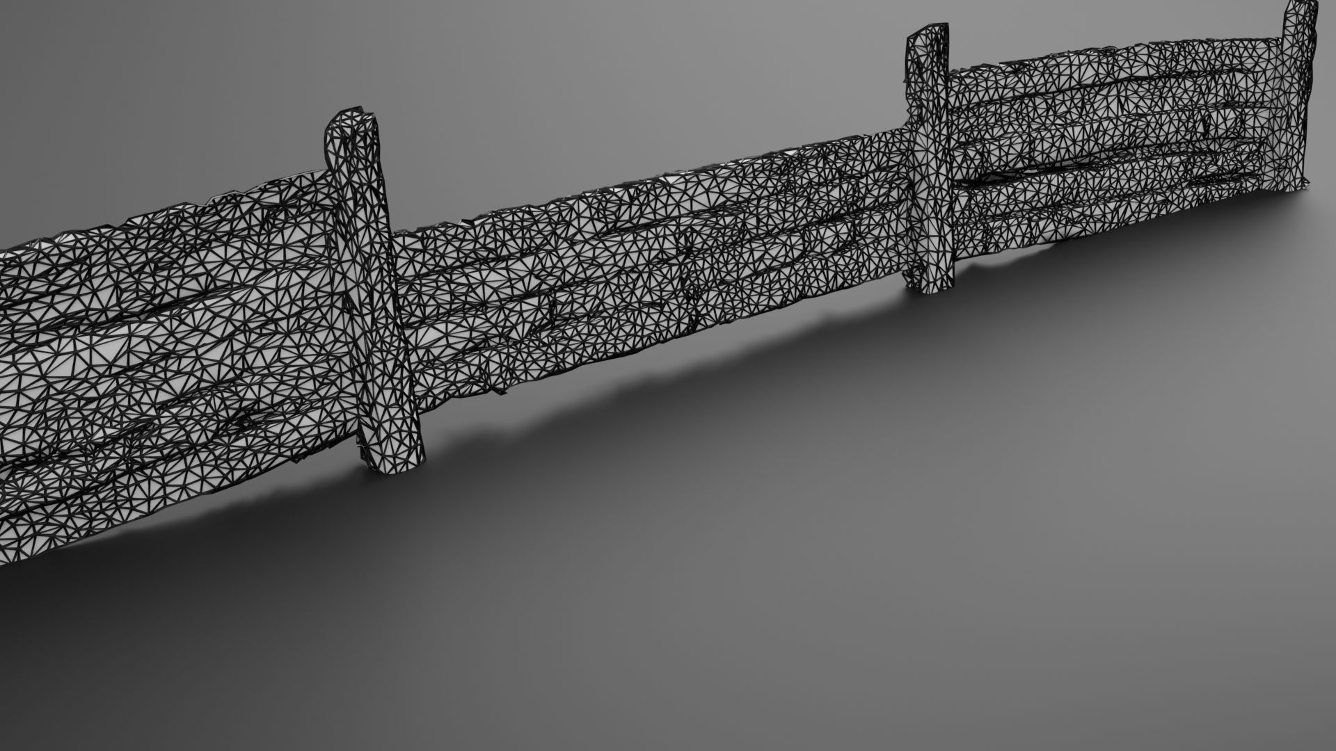 Wooden trench Low-poly 3D model_13