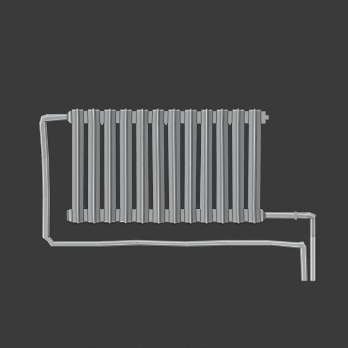 Russian style heating battery Low-poly model Low-poly 3D model_2
