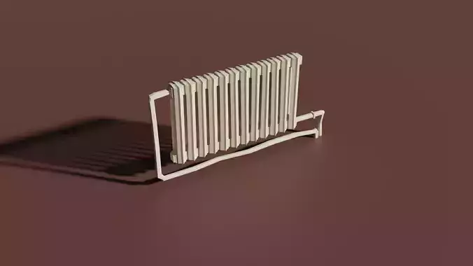 Russian style heating battery Low-poly model