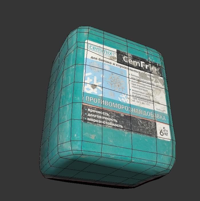 Construction bottle Low-poly 3D model_8