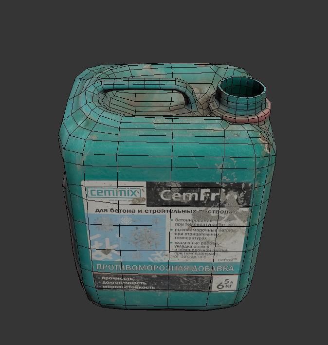 Construction bottle Low-poly 3D model_9