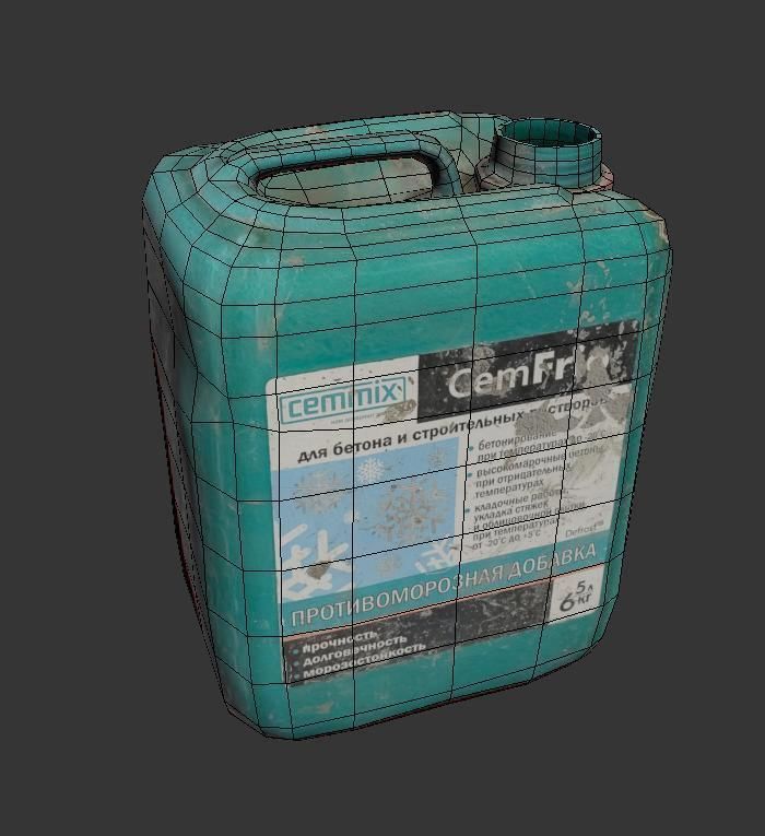 Construction bottle Low-poly 3D model_5