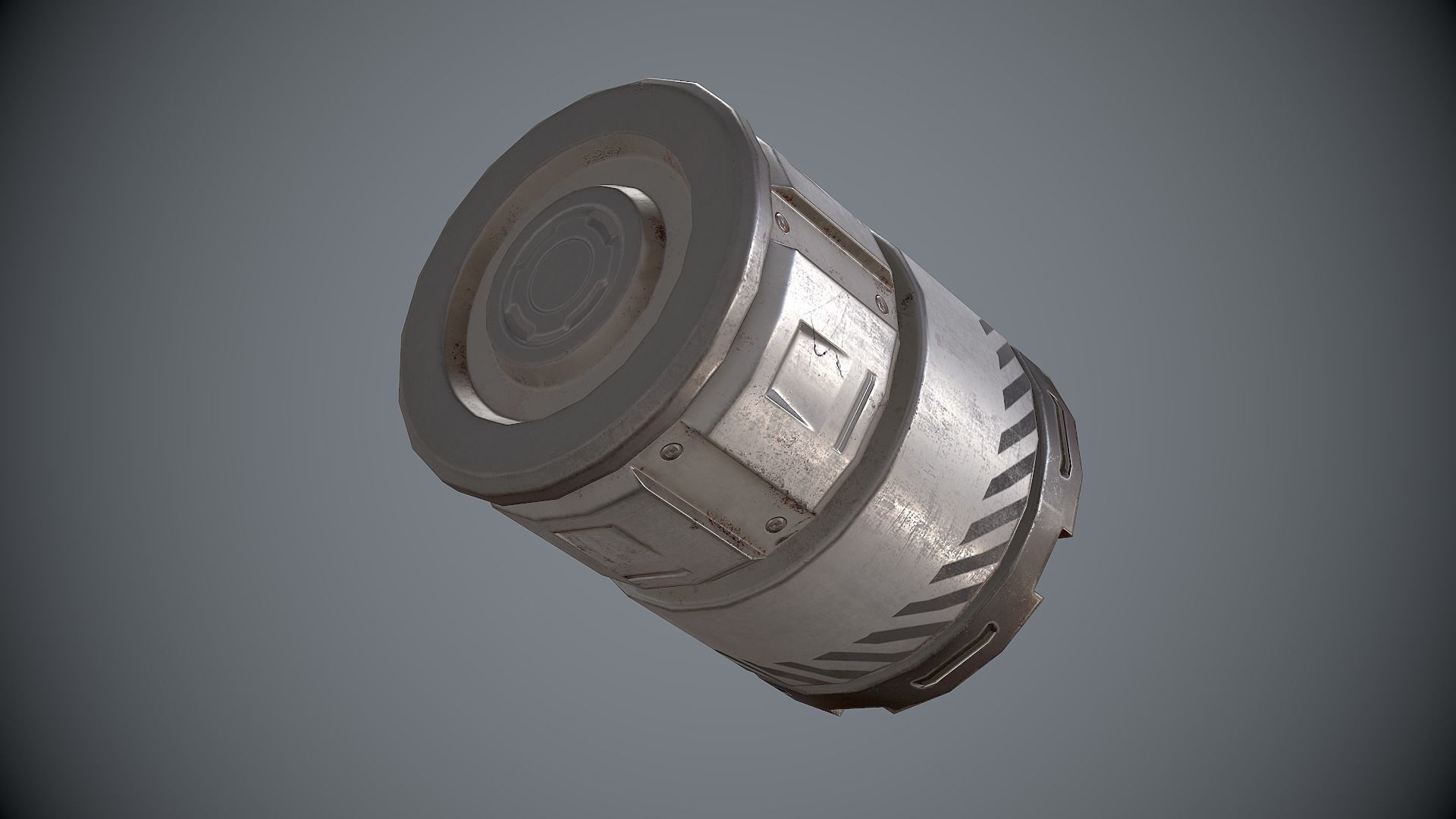Sci-Fi Barrel White Low-poly 3D model_7