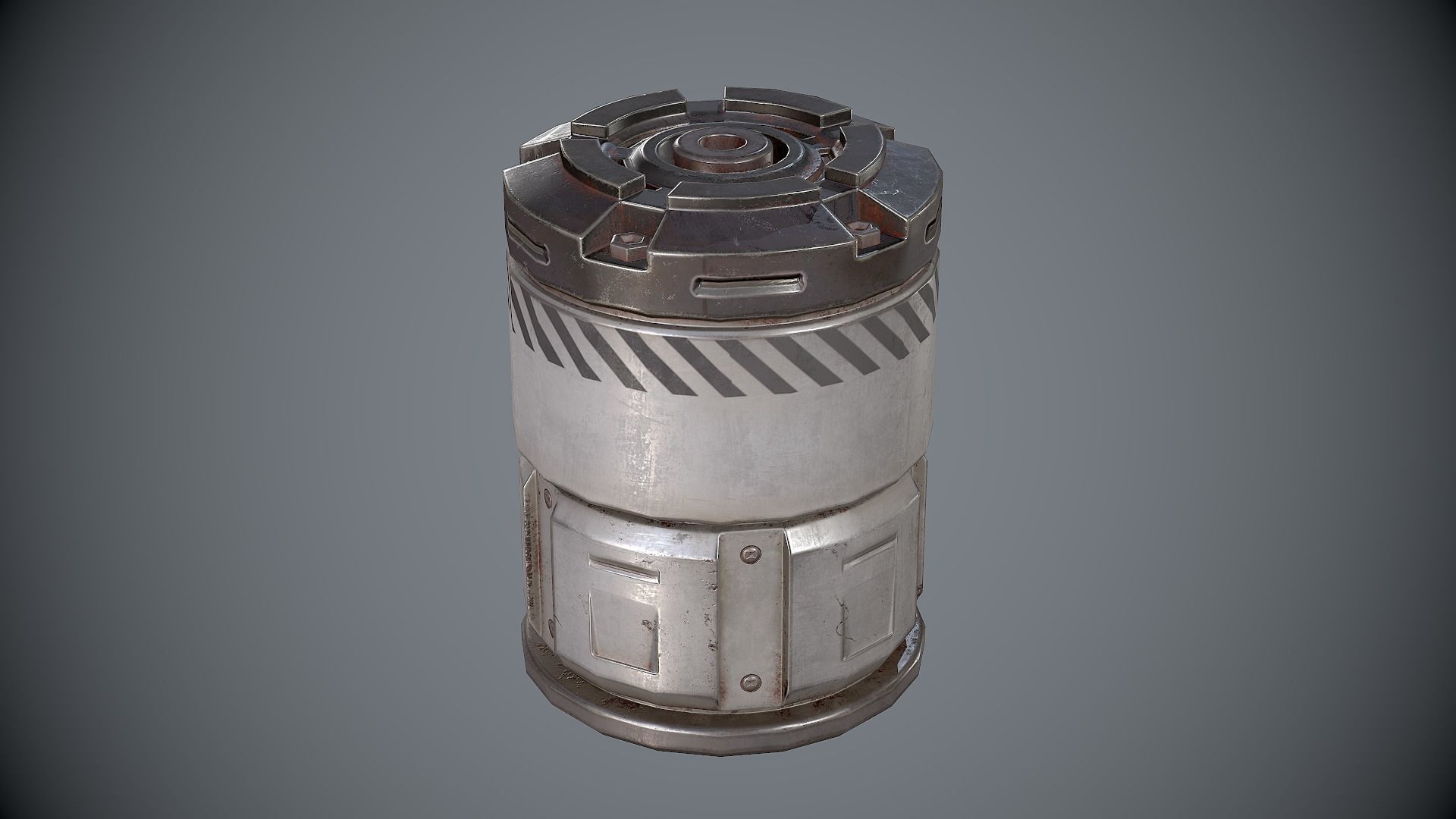 Sci-Fi Barrel White Low-poly 3D model_3
