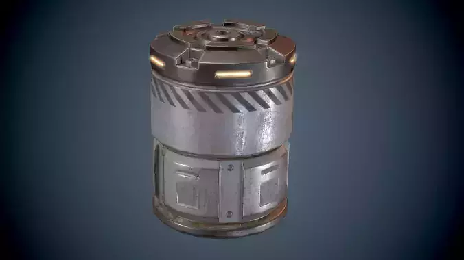 Sci-Fi Barrel White Low-poly 3D model Sci-Fi Barrel White Low-poly 3D model