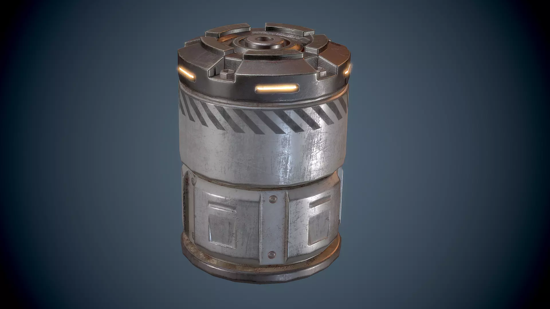 Sci-Fi Barrel White Low-poly 3D model_0