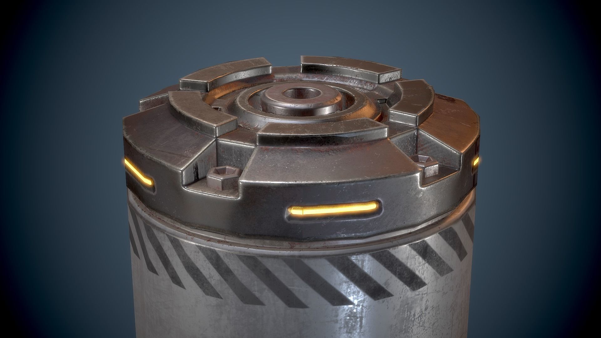 Sci-Fi Barrel White Low-poly 3D model_1