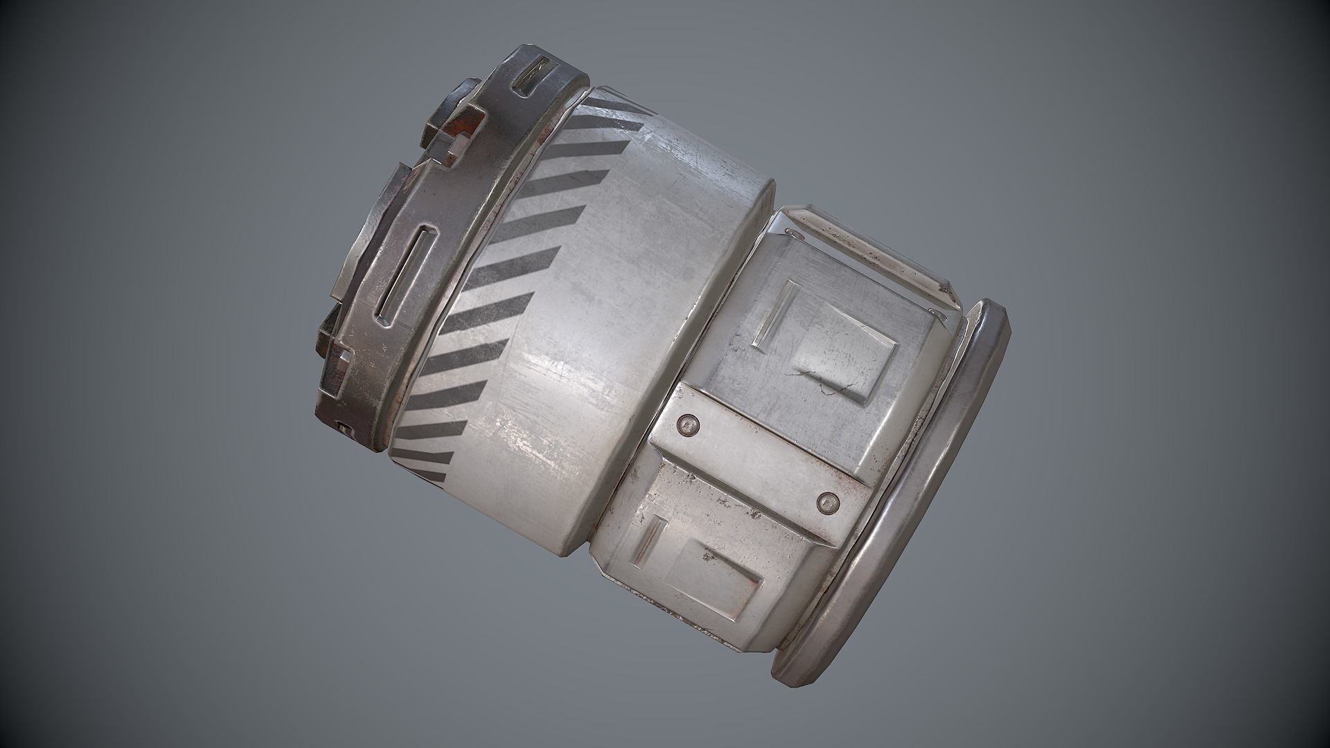 Sci-Fi Barrel White Low-poly 3D model_6