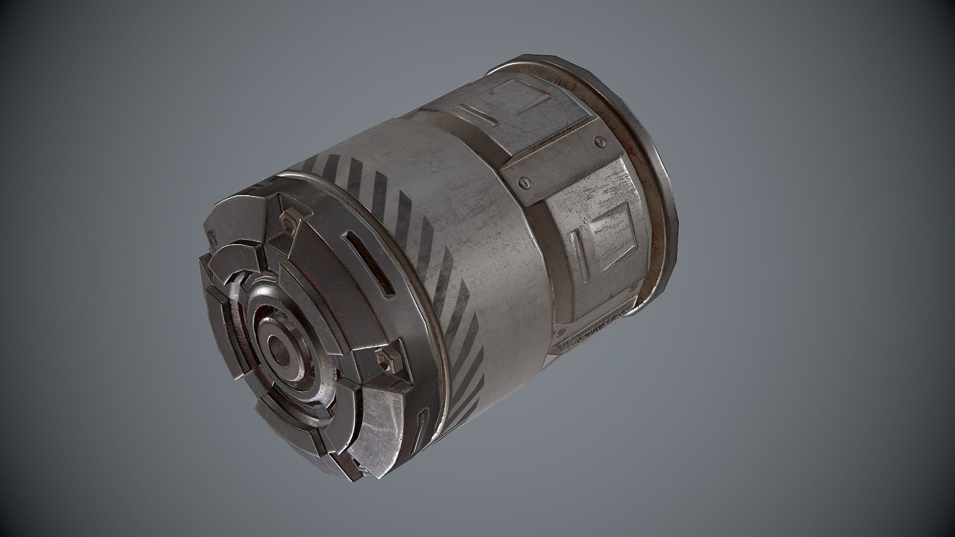 Sci-Fi Barrel White Low-poly 3D model_8