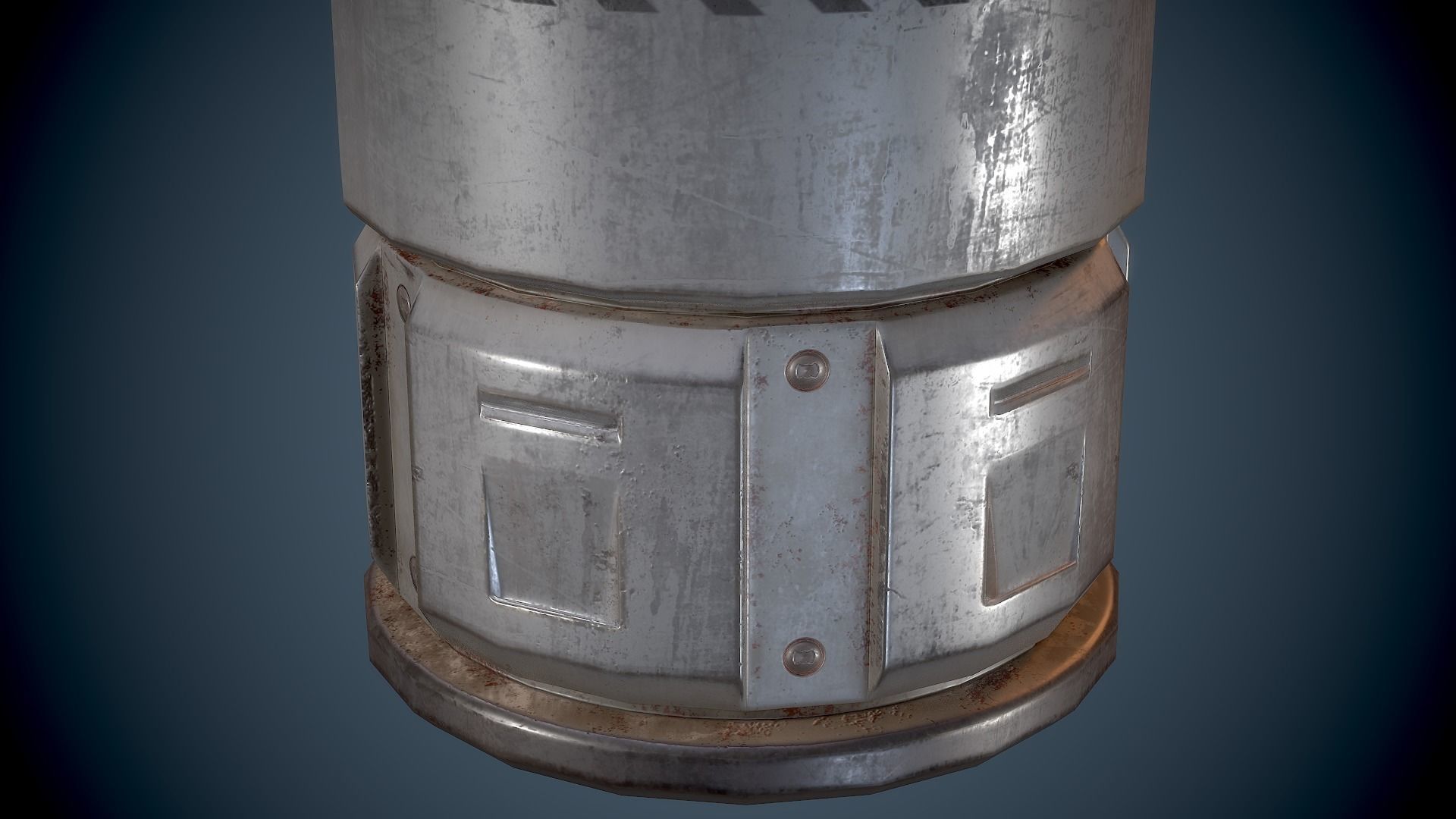 Sci-Fi Barrel White Low-poly 3D model_2