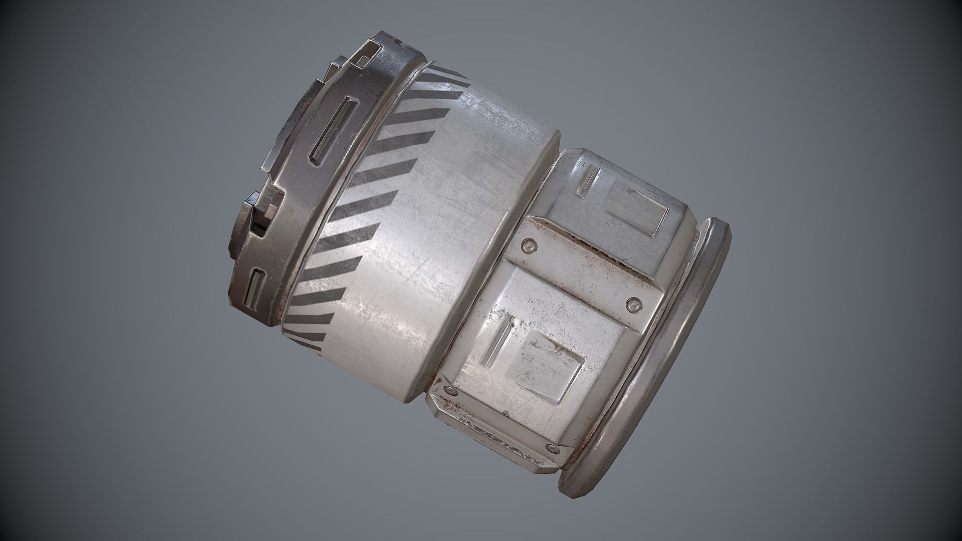 Sci-Fi Barrel White Low-poly 3D model_5