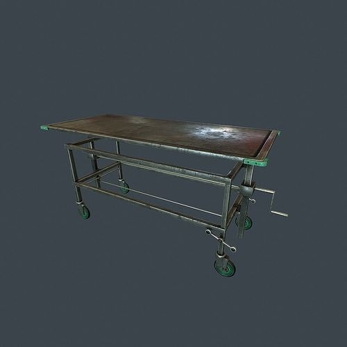 Medical Gurney Low-poly 3D model