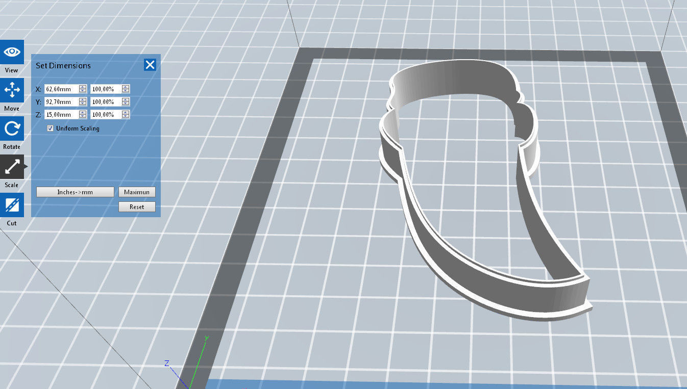 0024 Pencil curved cookie cutter 3D print model_1