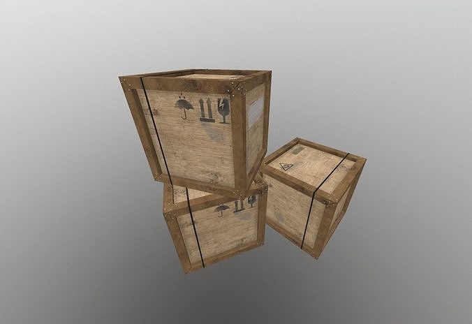 Storage wood box  Free low-poly 3D model