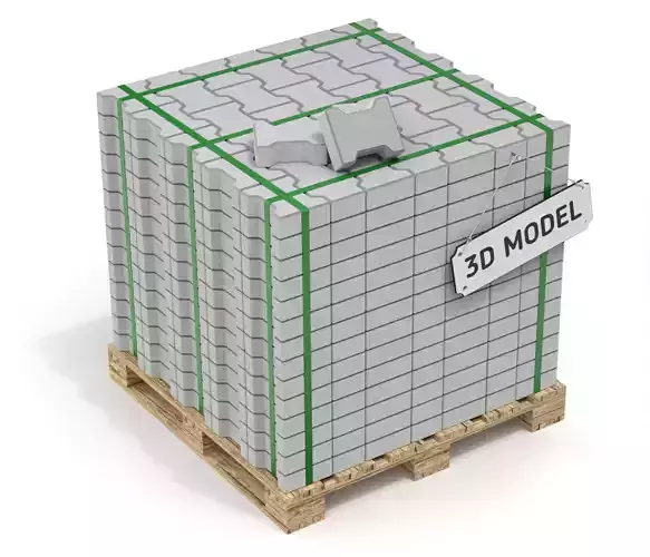 Paving Stones and Wooden Pallet 3D model