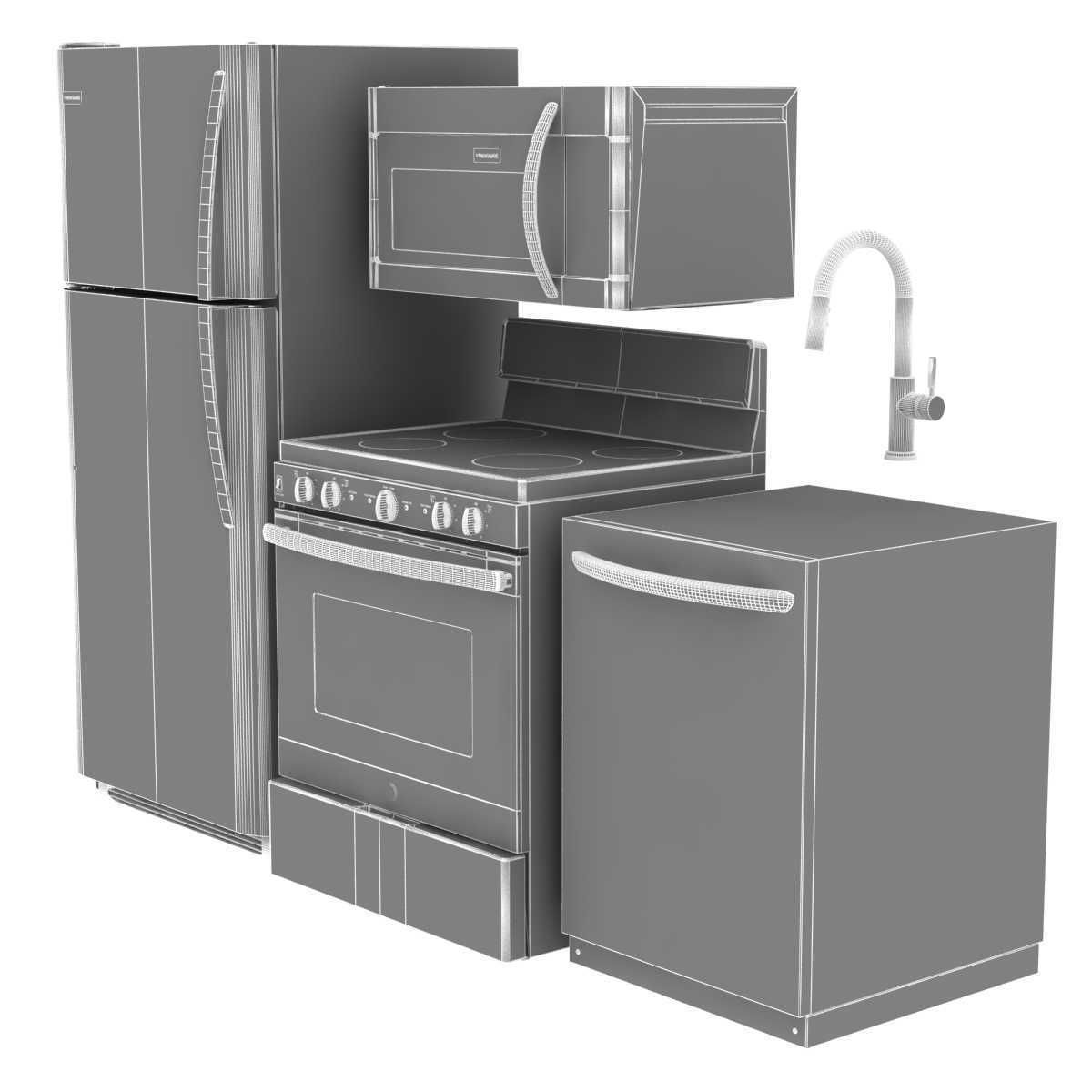 Kitchen appliances set 3D model_9