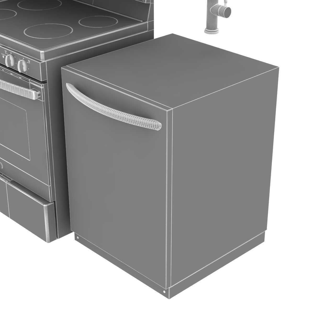 Kitchen appliances set 3D model_12