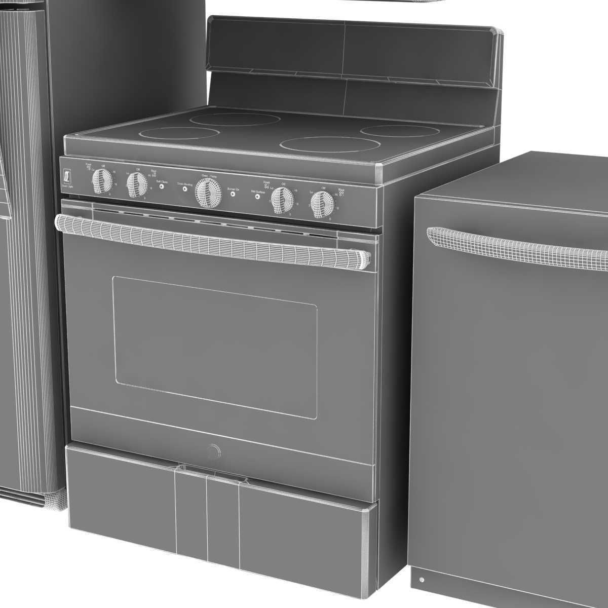 Kitchen appliances set 3D model_13