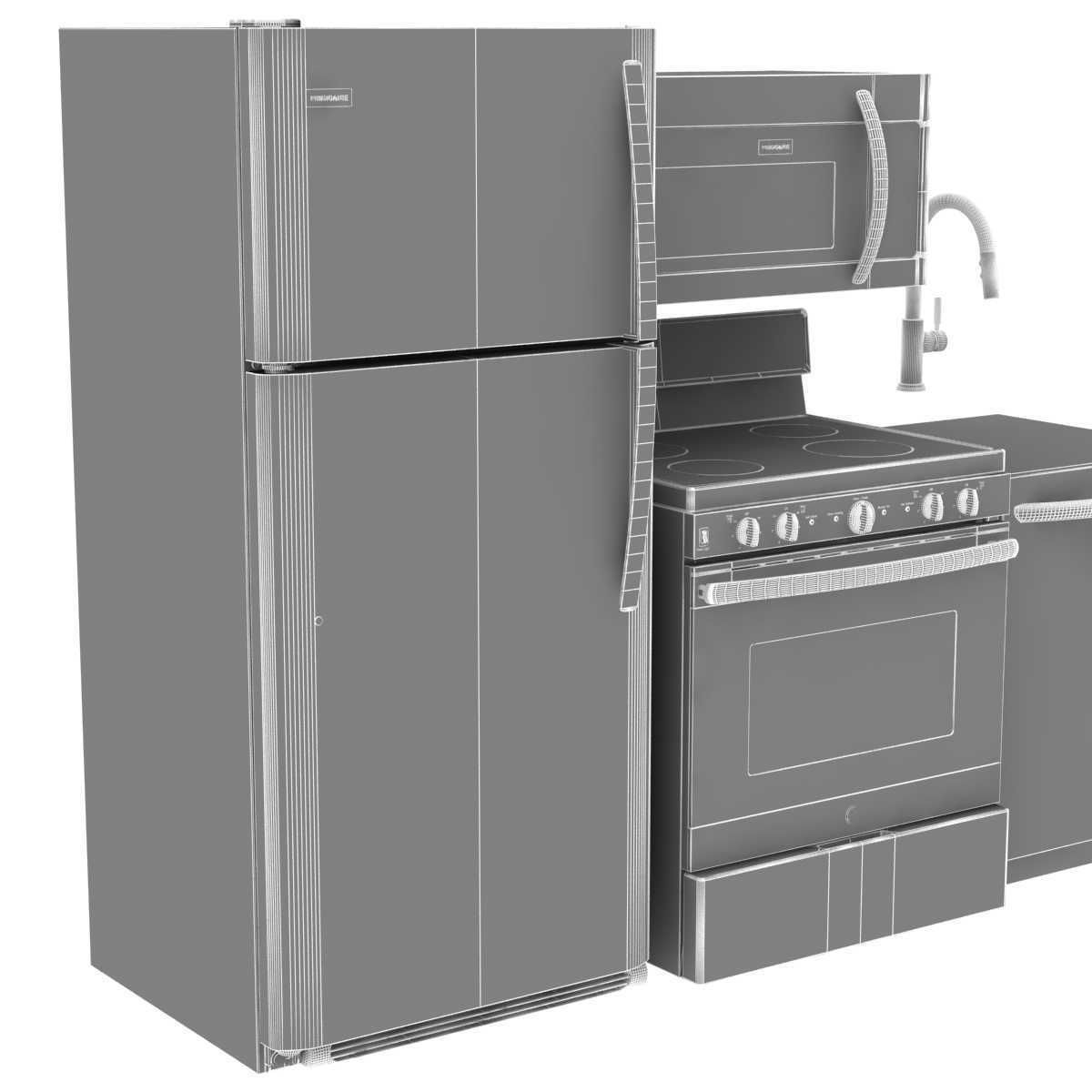 Kitchen appliances set 3D model_15