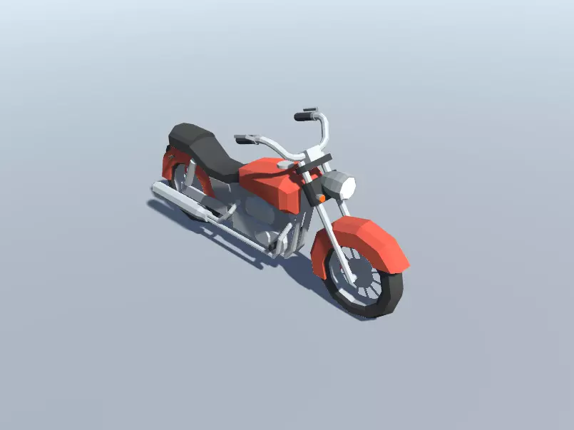 Motorcycle Lowpoly Low-poly 3D model_0