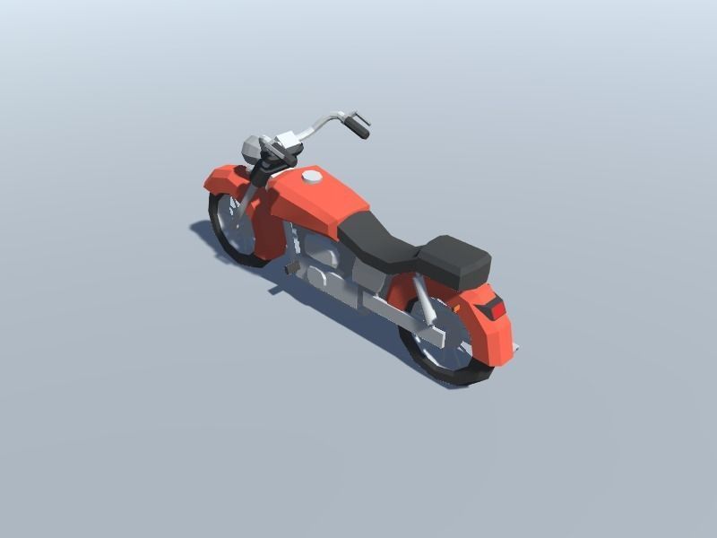 Motorcycle Lowpoly Low-poly 3D model_1