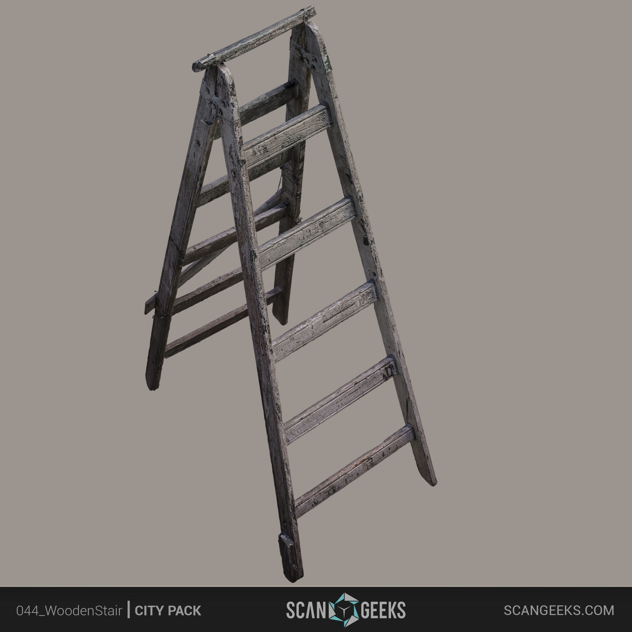 Wooden Stair - Photogrammetry Asset 3D PhotoScan Low-poly 3D model_2